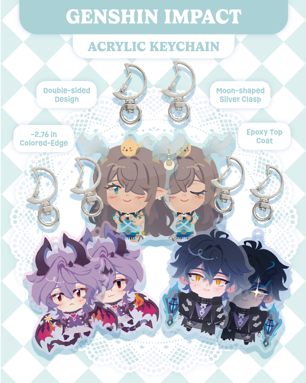 Genshin Epoxy Acrylic Keychains | Nod-Krai Edition