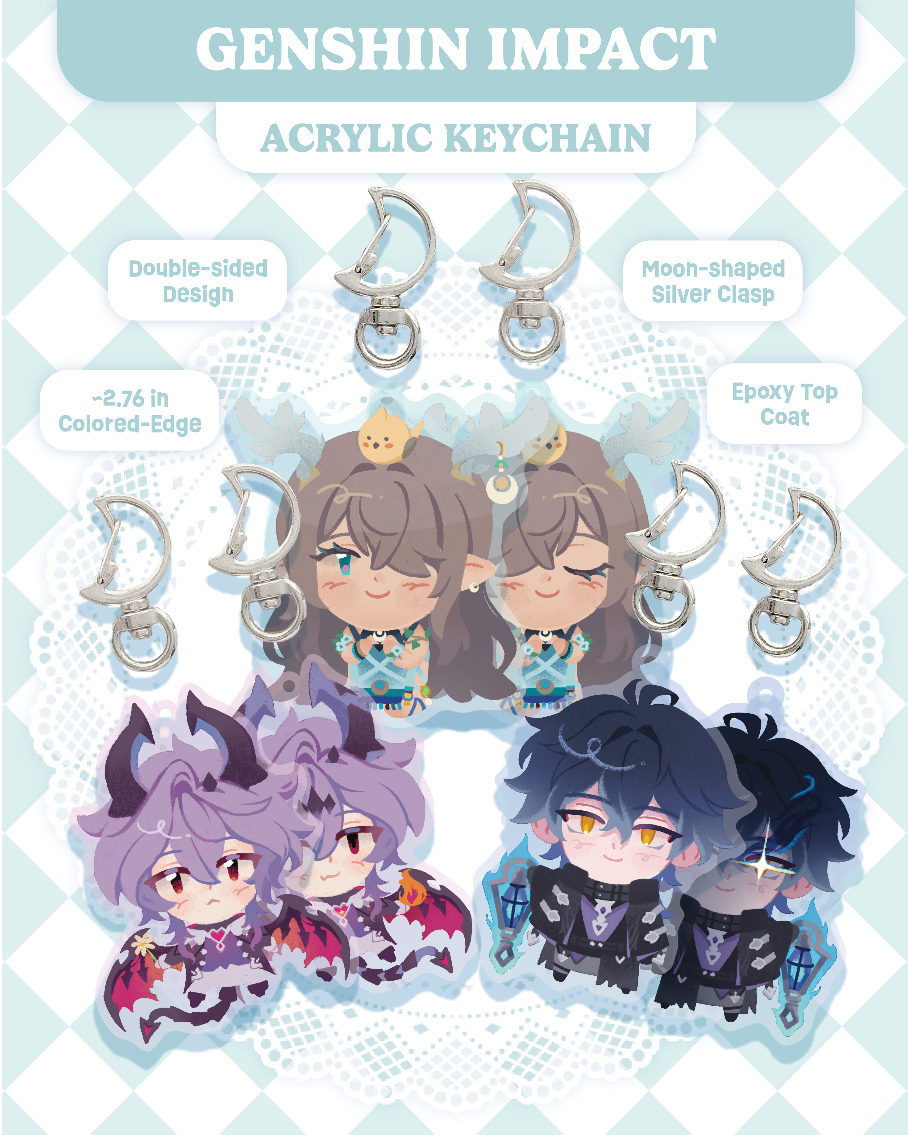 Genshin Epoxy Acrylic Keychains | Nod-Krai Edition