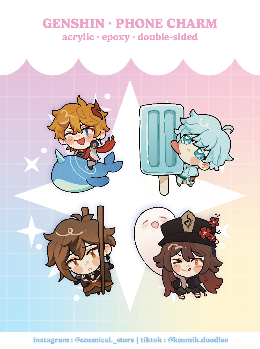 Genshin Acrylic Phone Charms