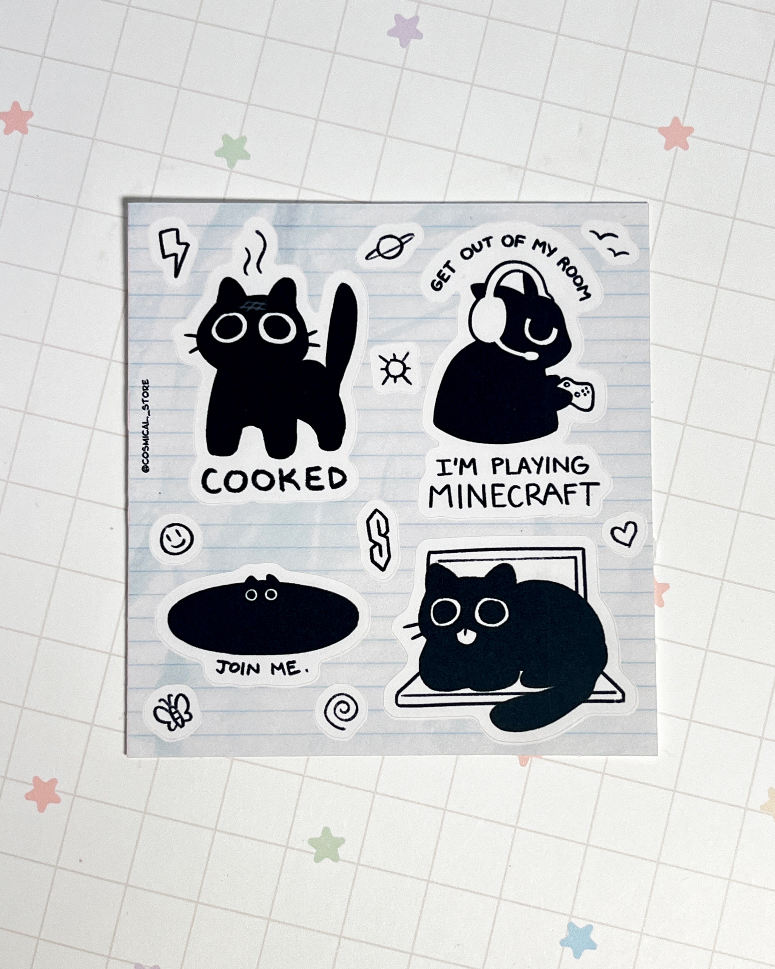 Minecraft Cat Sticker Sheet