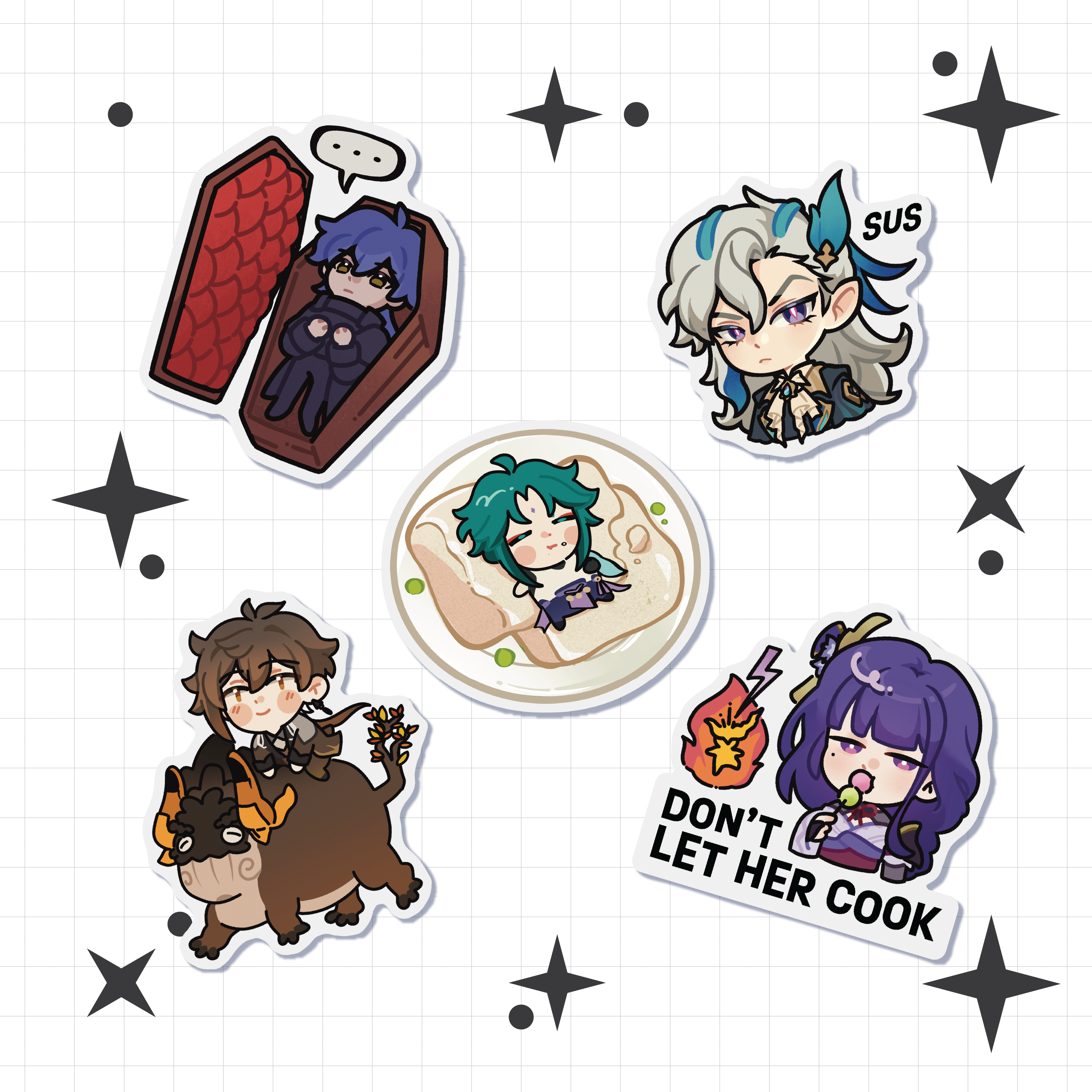 Vinyl Stickers | Genshin